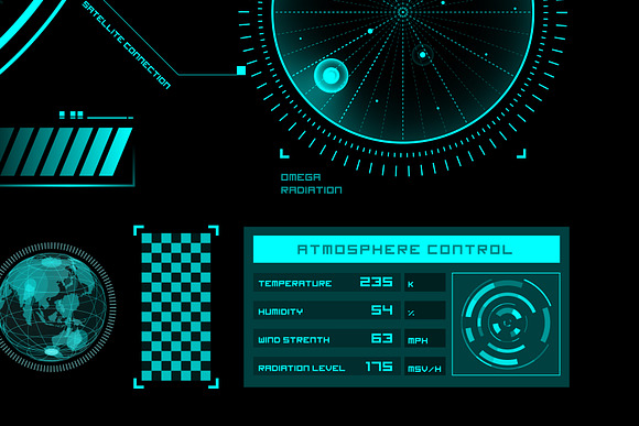 Futuristic user interface elements in Illustrations - product preview 4