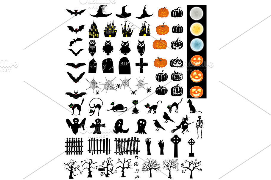 Halloween Elements  Set in Halloween Icons - product preview 8