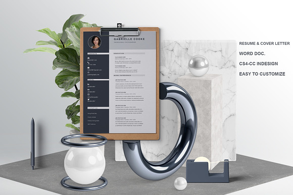 Resume/CV Template | Gabrielle Cooke in Letter Templates - product preview 2