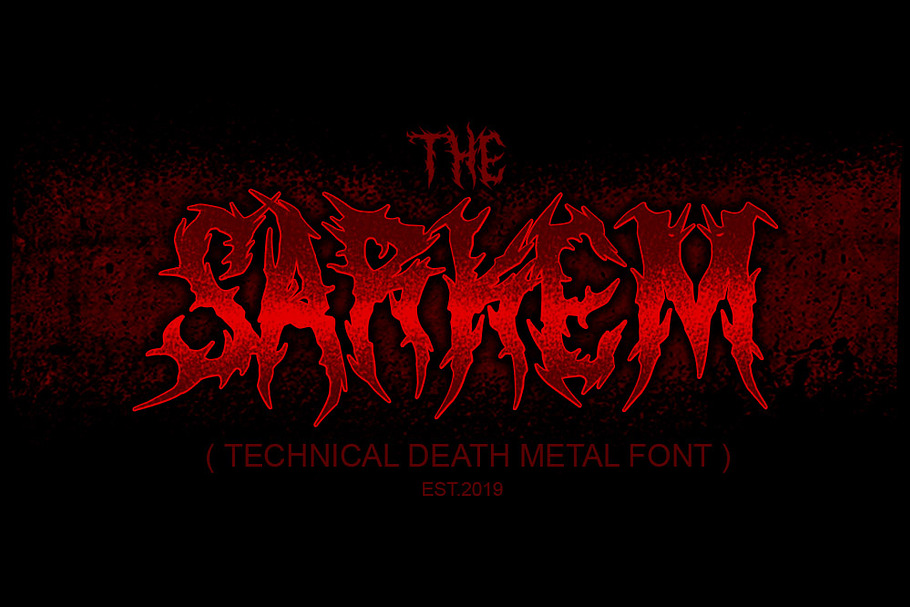 SARKEM / TECHNICAL DEATH METAL FONT in Blackletter Fonts - product preview 8