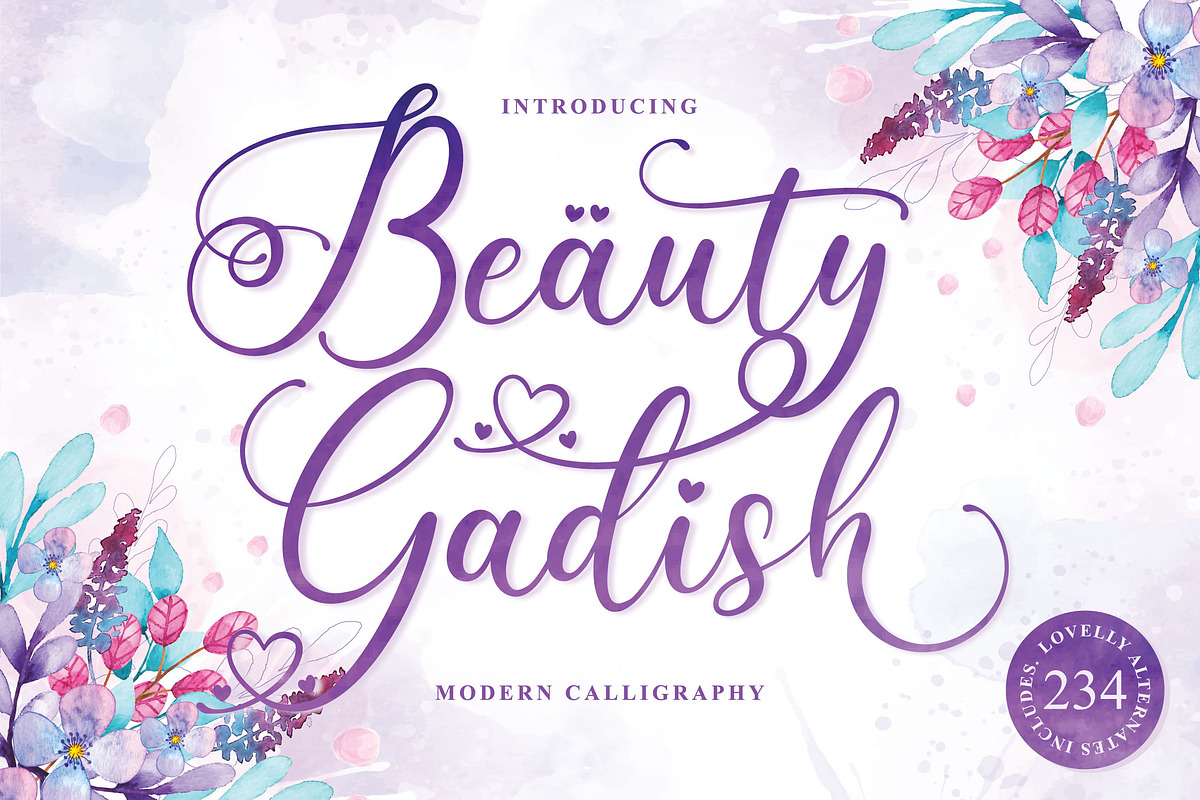 Beauty Gadish in Script Fonts - product preview 8