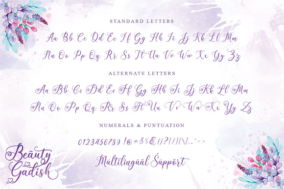 Beauty Gadish in Script Fonts - product preview 7