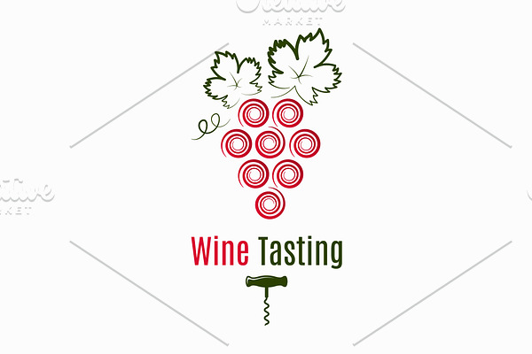 Wine grape logo. Wine tasting label