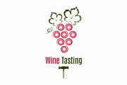 Wine grape logo. Wine tasting label