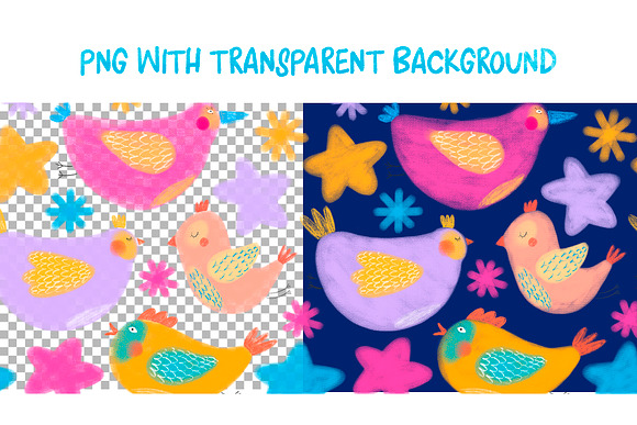 Colored birds. Seamless patterns in Patterns - product preview 7