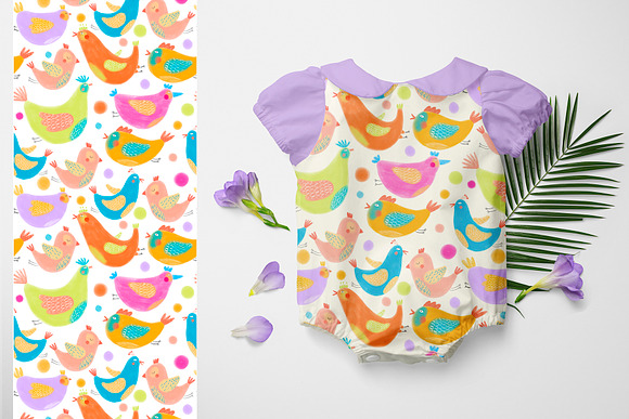 Colored birds. Seamless patterns in Patterns - product preview 12