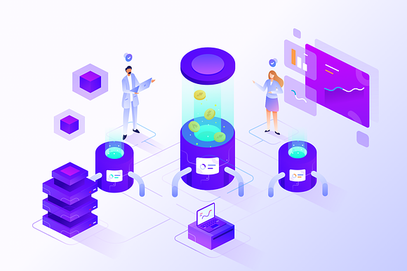 Cryptocurrency Business Isometric 02 in Illustrations - product preview 6