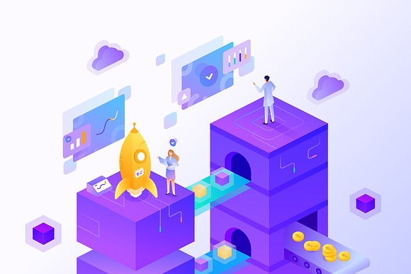Cryptocurrency Business Isometric 02 in Illustrations - product preview 9
