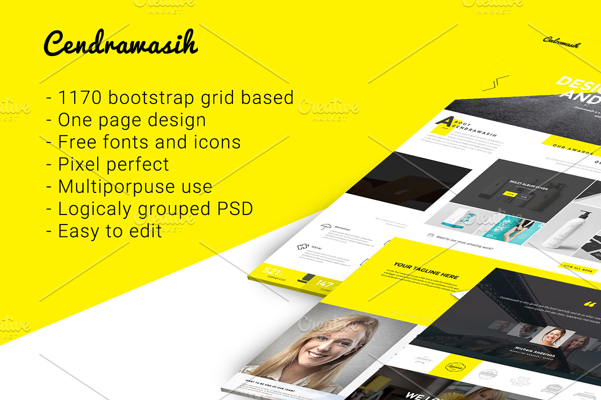 Cendrawasih - Onepage PSD Template in Landing Page Templates - product preview 8