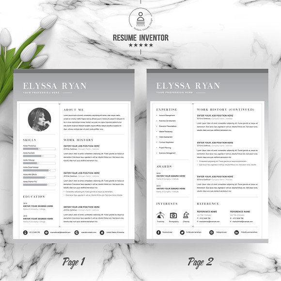 Modern Resume / CV Template in Letter Templates - product preview 1