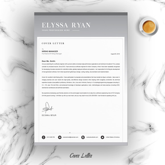 Modern Resume / CV Template in Letter Templates - product preview 2