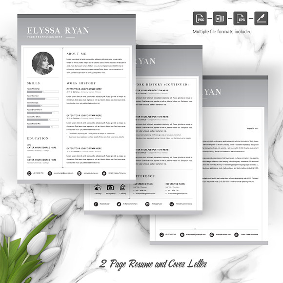 Modern Resume / CV Template in Letter Templates - product preview 3