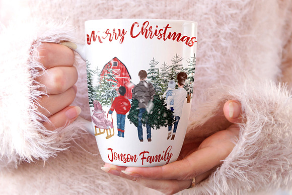 Christmas Family Clipart in Illustrations - product preview 5
