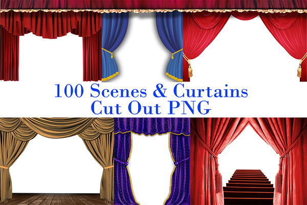 100 Scenes and Curtains Overlays