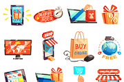 Online shopping e-commerce set