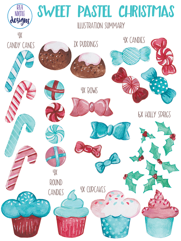 Sweet Pastel Christmas in Illustrations - product preview 1