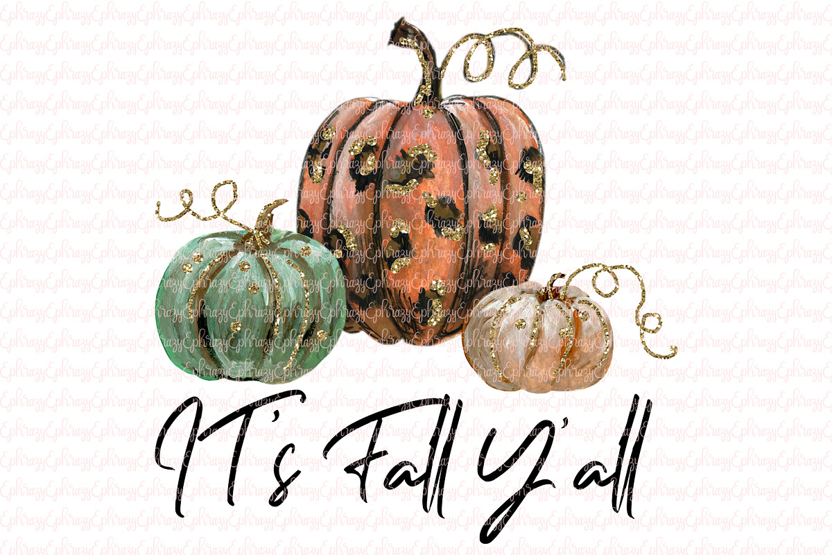 Happy Fall Y'all. Leopard pumpkin in Illustrations - product preview 8