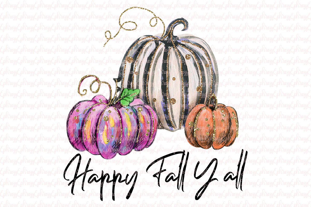 Happy Fall Y'all. Pumpkins in Illustrations - product preview 8
