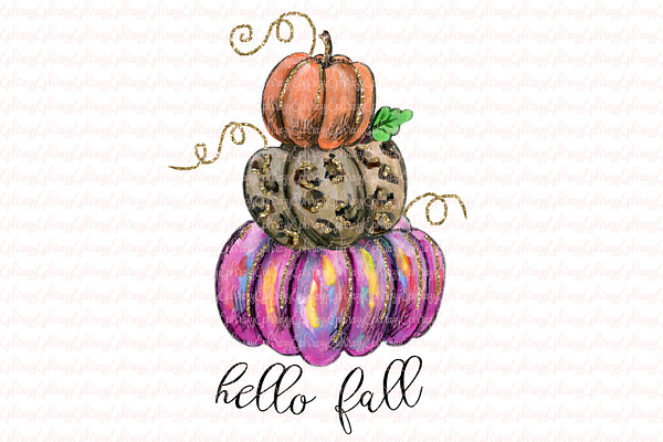 Hello Fall. Pumpkins pink, leopard