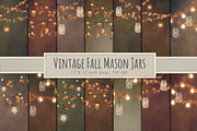 Autumn mason jar lights backgrounds