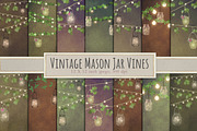 Rustic mason jar vines and lights