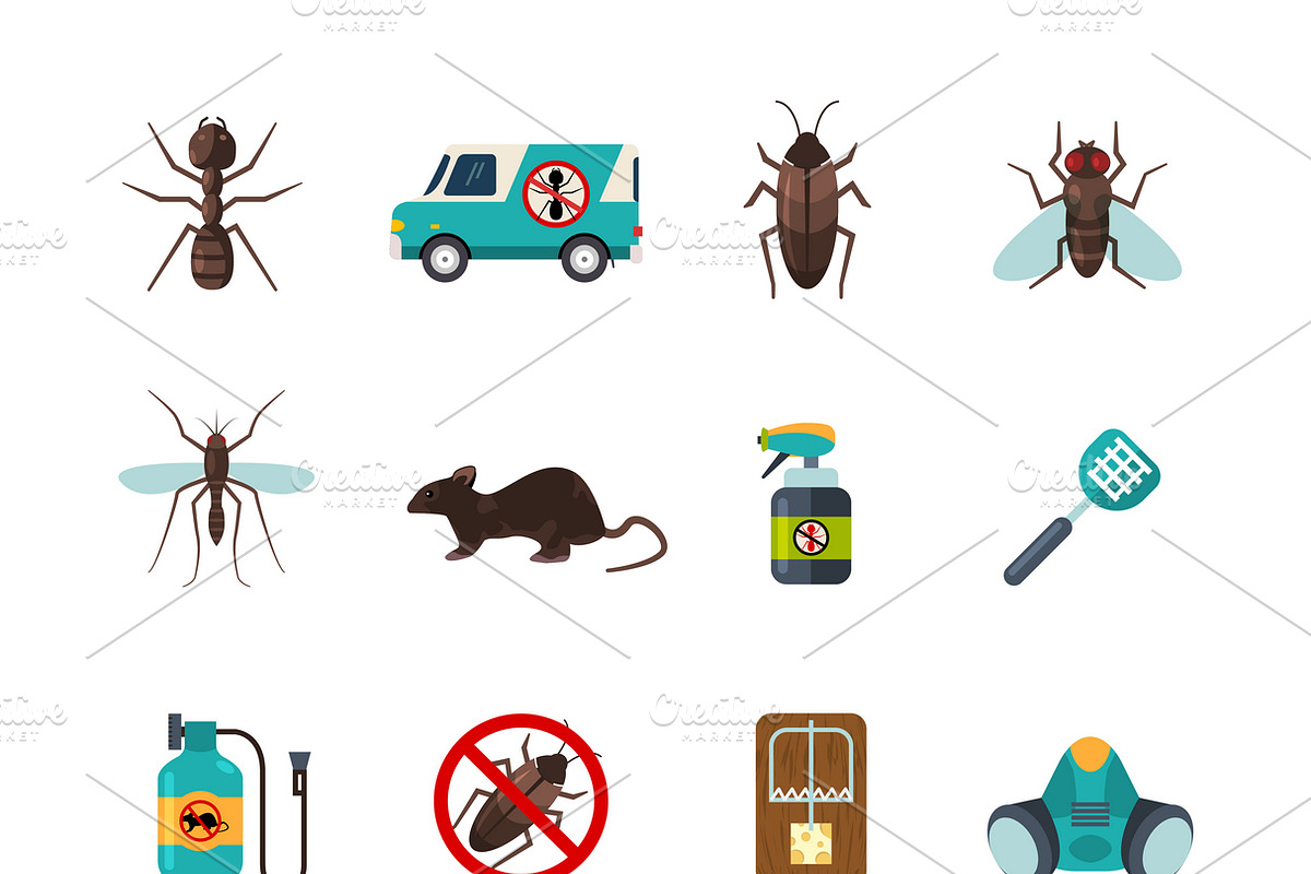 Home pest control icons set in Icons - product preview 8