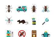 Home pest control icons set
