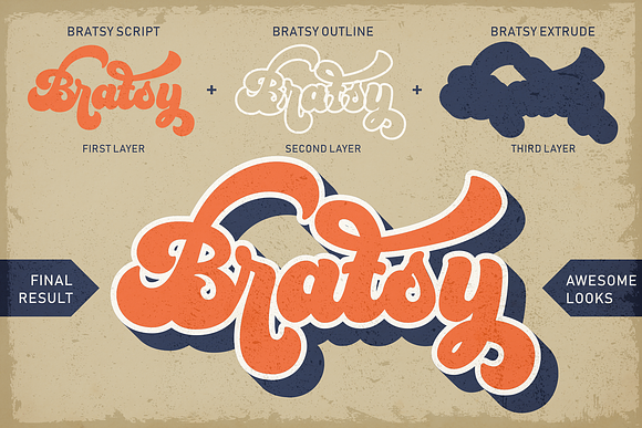 Bratsy - Retro Font in Script Fonts - product preview 1