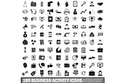 100 business activity icons set