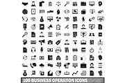 100 business operation icons set