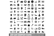 100 car company icons set