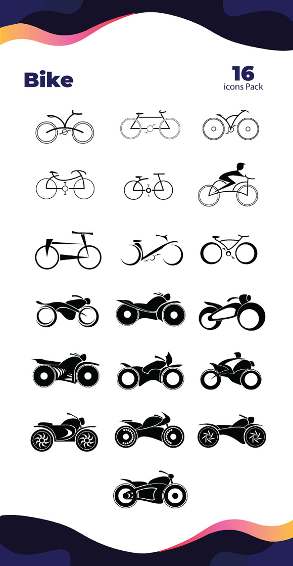 Bike Icons Handmade Collection in Icons - product preview 1