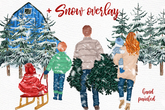 Christmas Family Clipart in Illustrations - product preview 1
