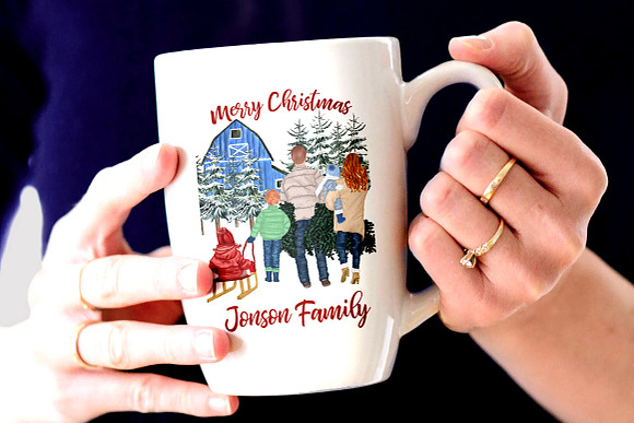 Christmas Family Clipart in Illustrations - product preview 7