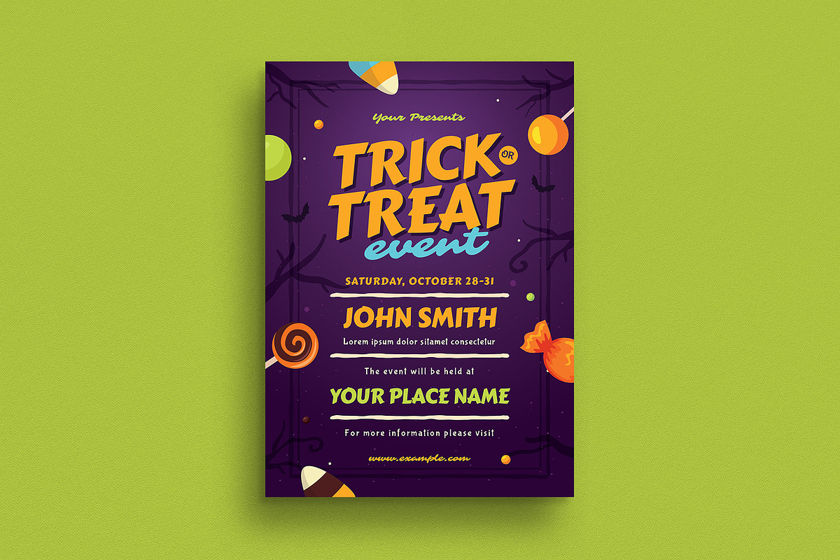 Halloween Trick or Treat Event Flyer in Flyer Templates - product preview 8