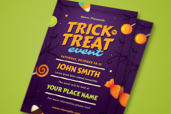 Halloween Trick or Treat Event Flyer in Flyer Templates - product preview 2