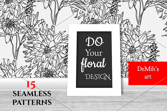 Set of 15 Floral Patterns. Vector in Patterns - product preview 4