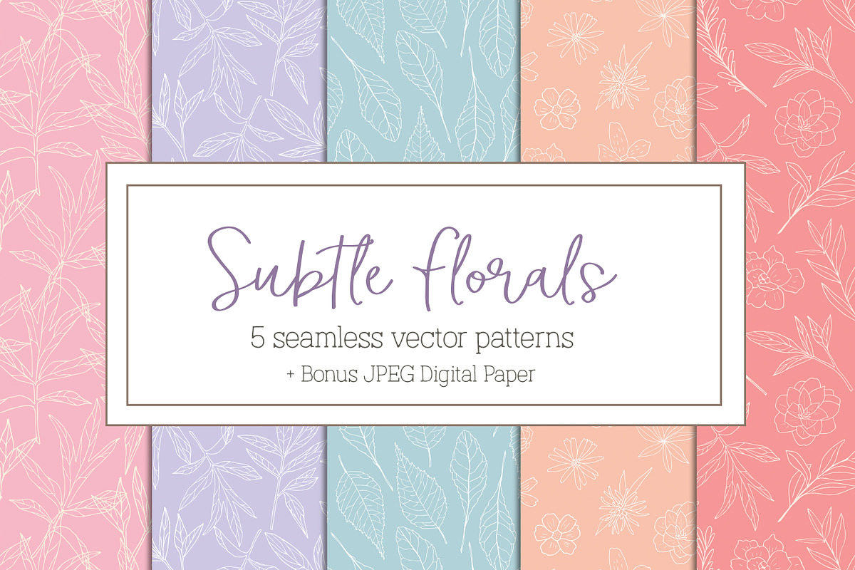 Subtle floral outlines patterns in Patterns - product preview 8
