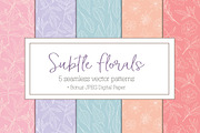 Subtle floral outlines patterns