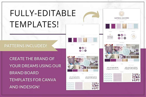 Brand Board Template Canva Plum in Logo Templates - product preview 1