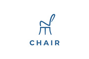 Modern simple chair line art logo