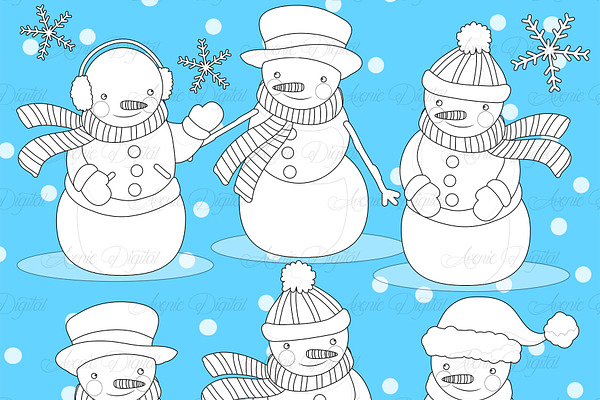 Snowman Digital Stamp