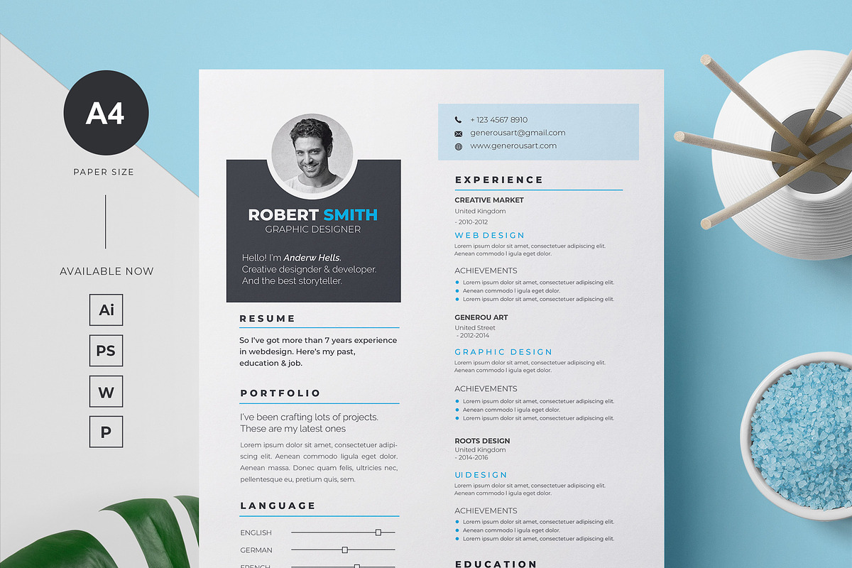 Resume Template in Letter Templates - product preview 8
