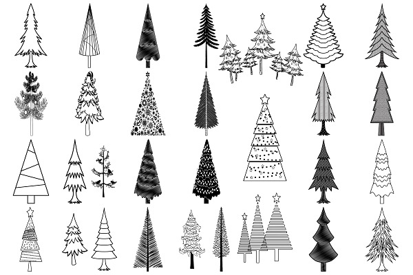 Winter & Christmas Trees  AI EPS PNG