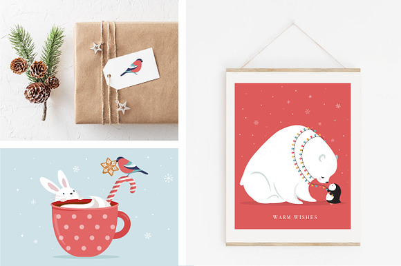 Furry Christmas - winter animals in Illustrations - product preview 1
