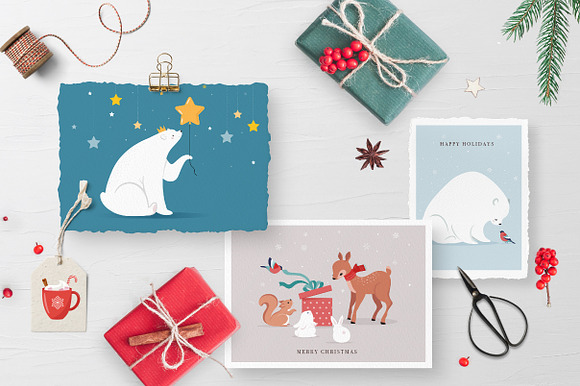 Furry Christmas - winter animals in Illustrations - product preview 6