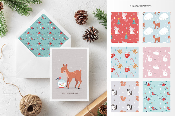 Furry Christmas - winter animals in Illustrations - product preview 7