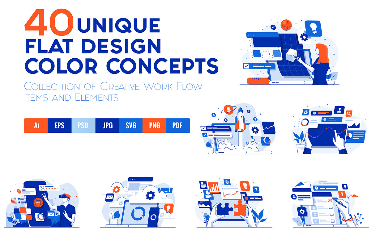 Set of 40 Modern Flat Design Concept in Illustrations - product preview 8