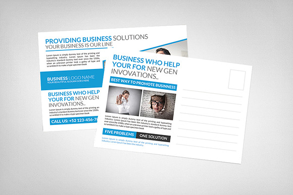 Corporate Business Solution Postcard in Postcard Templates - product preview 1