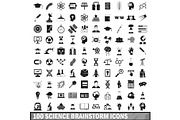 100 science brainstorm icons set